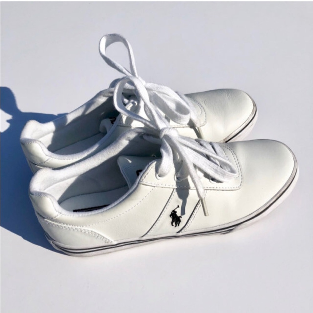 POLO Ralph Lauren White Sneakers • Sz 5 Youth  👟